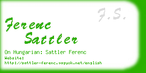 ferenc sattler business card